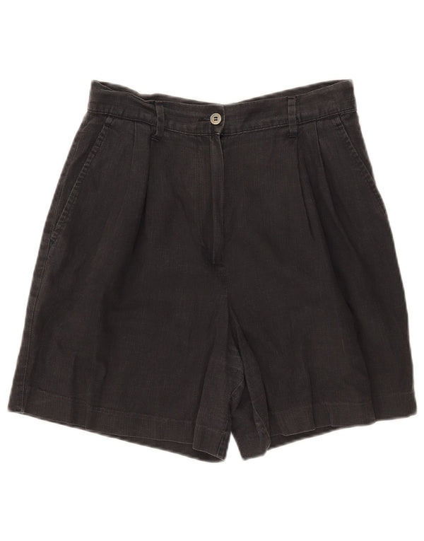 Benetton kvinders højtaljede afslappede shorts IT 44 Medium W28 Grå
