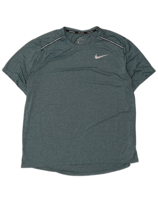 Nike Running T-Shirt Top XL Grøn Flecked Polyester Sports