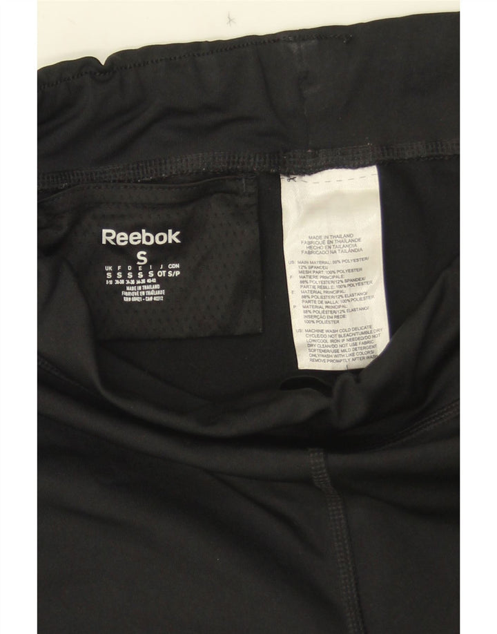 Reebok Dame Capri Leggings UK 8/10 Small Black Polyester