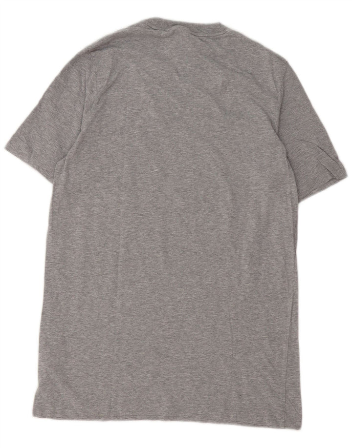 ADIDAS grafisk t-shirt til mænd, mellemgrå flækket bomuld