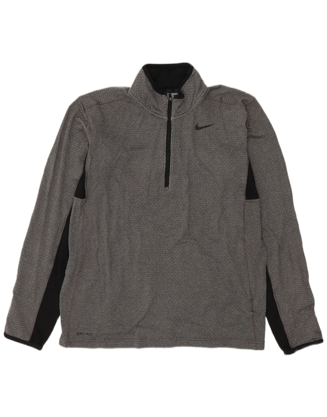 NIKE Herre Dri Fit Pullover med lynlås-hals Træningsdragt Top Medium Grey Colourblock