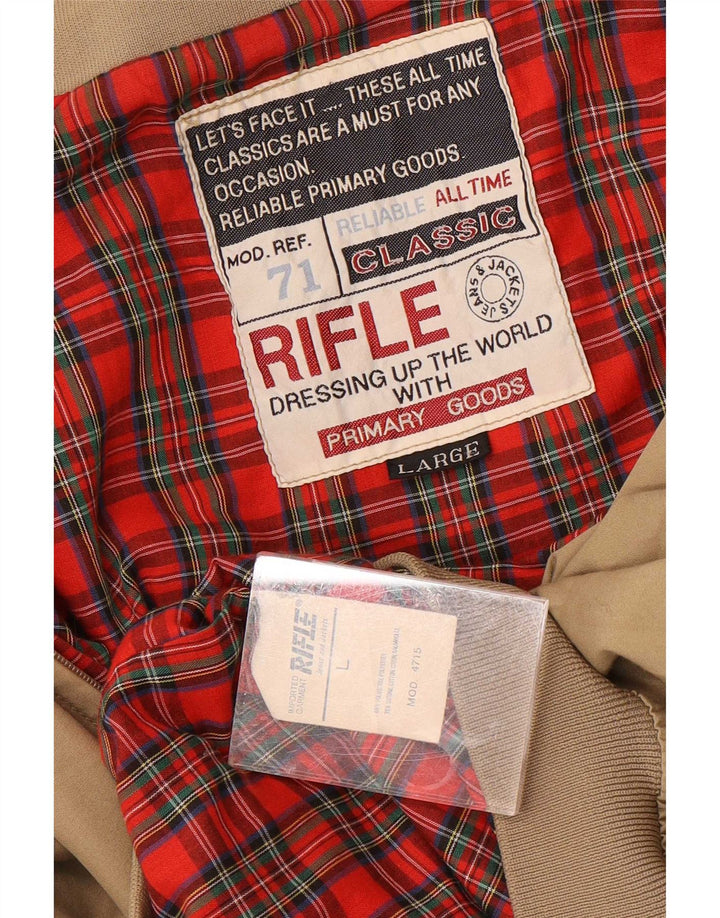 Rifle Herre Bomber Jacket UK 40 Large Beige Polyester