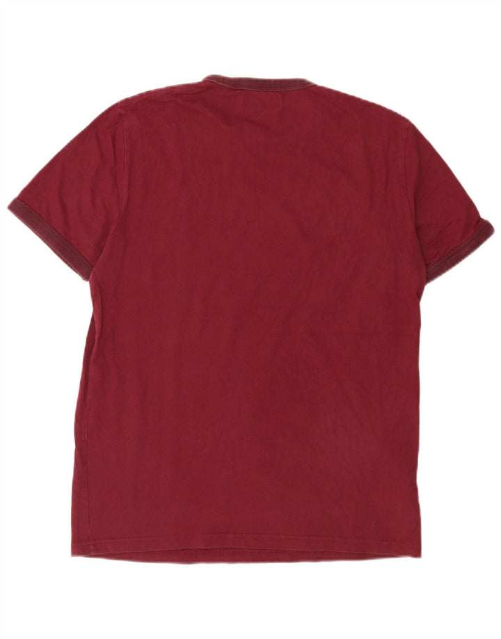 Fred Perry Herre T-Shirt Top Medium Bourgogne Bomuld