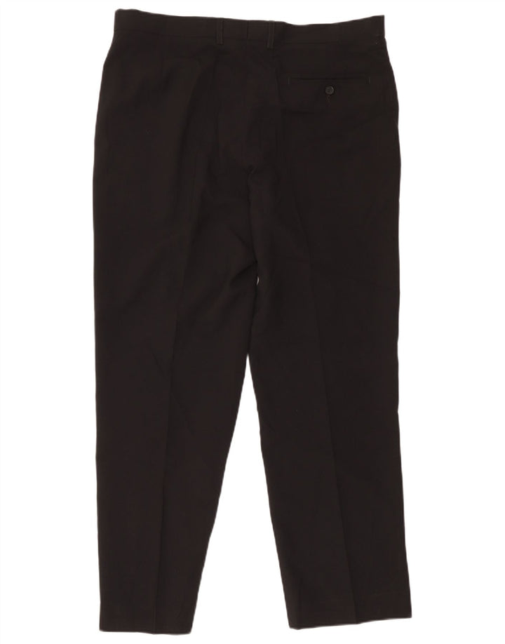 Marks & Spencer Straight Suit Bukser til mænd W36 L31 Sort polyester