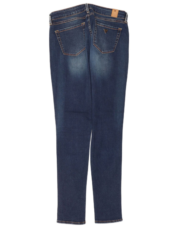 Guess Womens Power Low Skinny Jeans W30 L32 Marineblå Bomuld