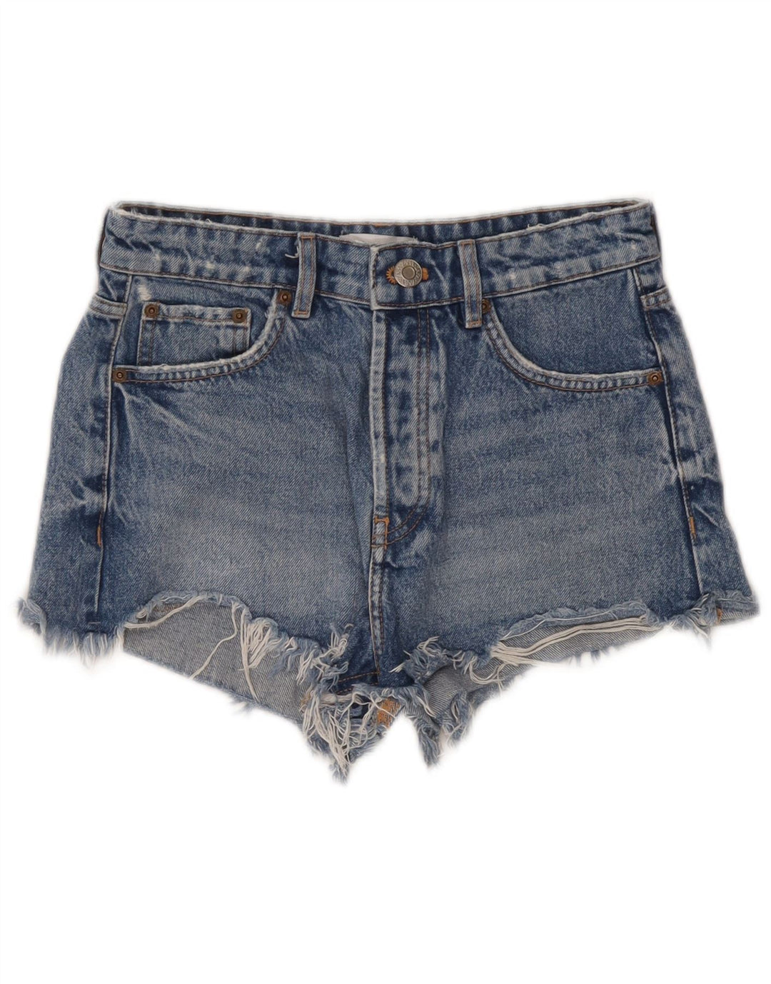 Zara Dame Denim Shorts EU 36 XS W26 Blå