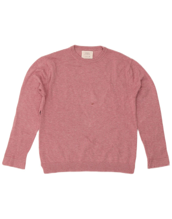 Zara piger med rund hals sweater 11-12 år Pink Viscose