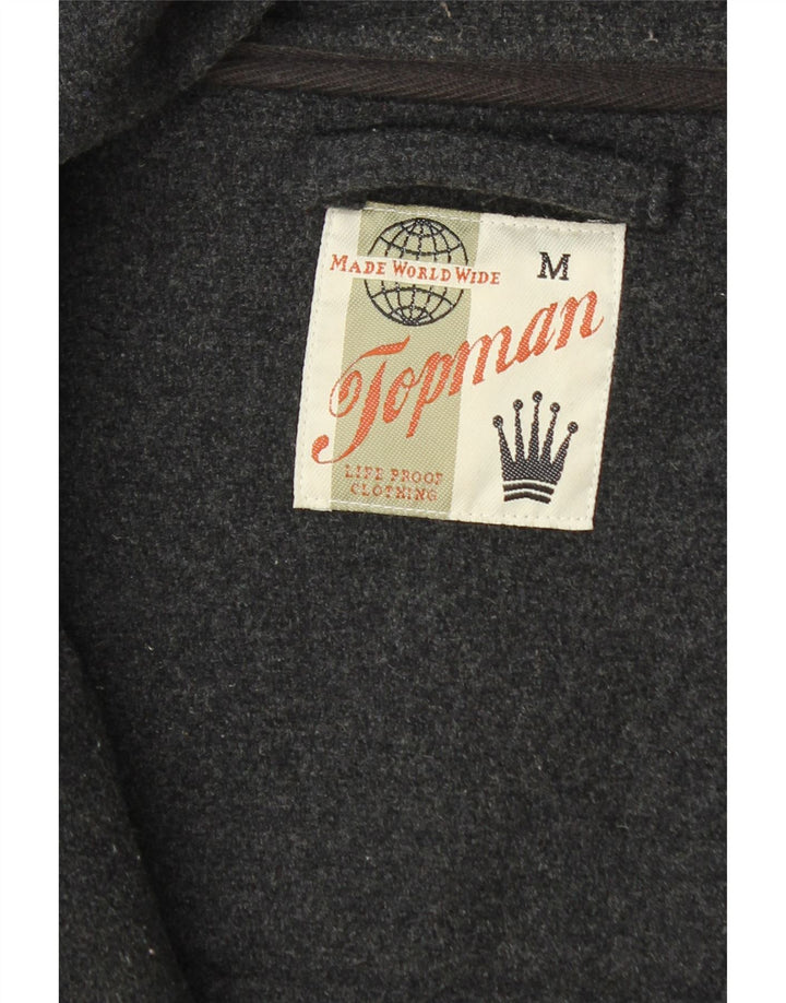 TOPMAN Herre Hooded Duffel Coat UK 38 Medium Grey