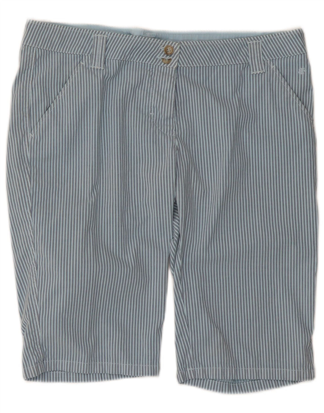 Belfe & Herre Chino Shorts UK 12 Medium W34 Blå Stribet Bomuld