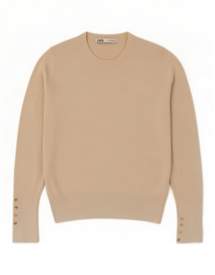 Zara Dame sweater med rund hals DK 12 Medium Beige