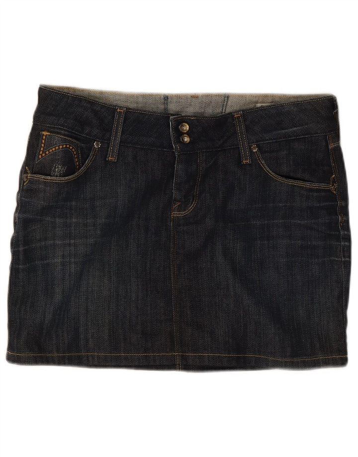 Lee Dame mini denim nederdel lille W30 marineblå bomuld