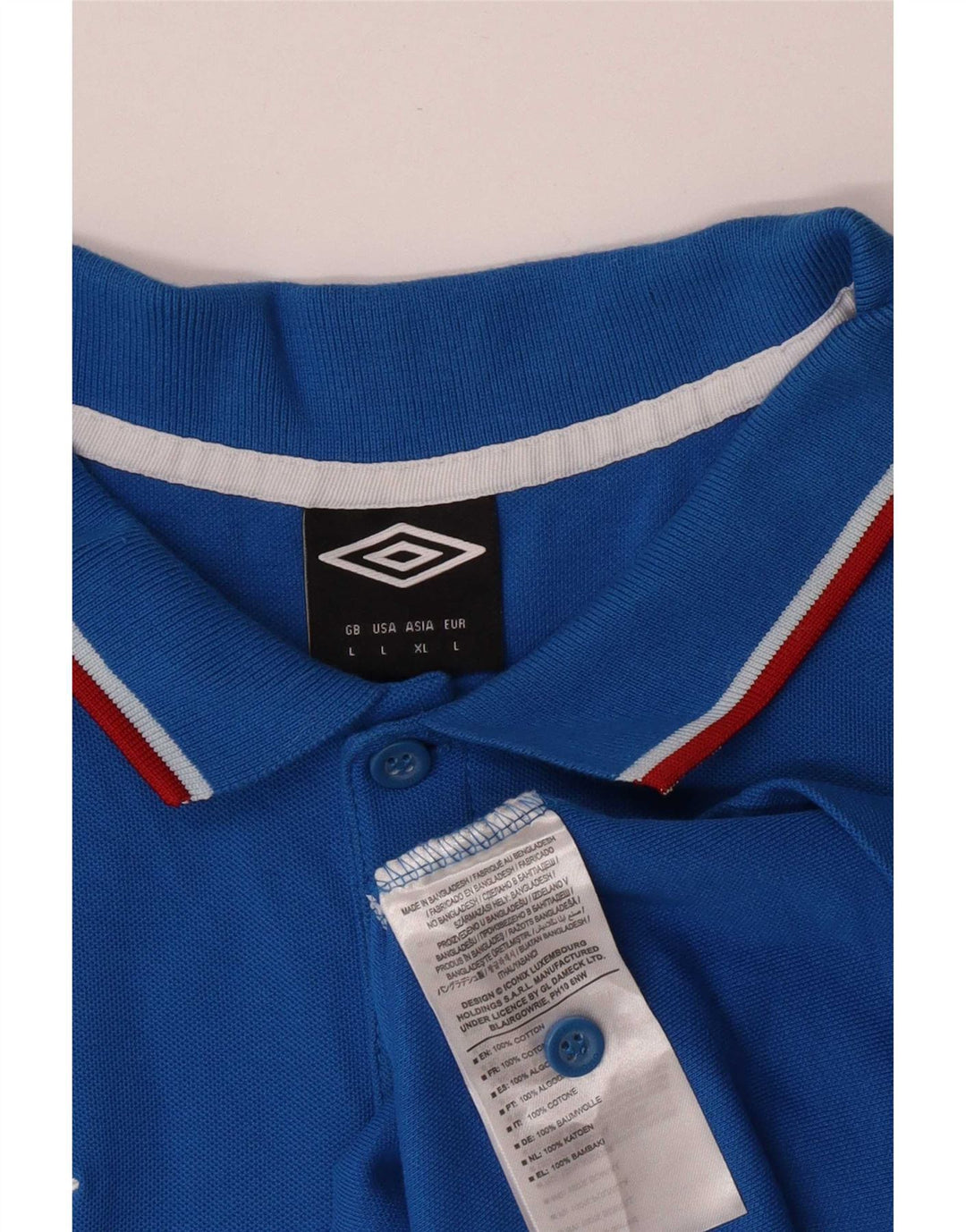Umbro Herre Kortærmet Polo Shirt Stor Blå Bomuld
