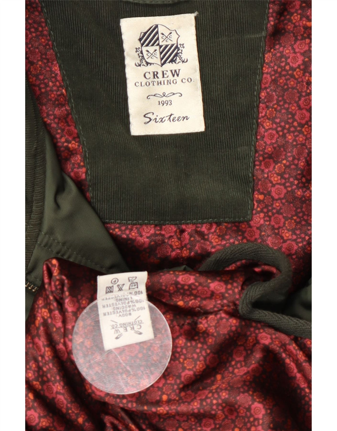 Crew Clothing Dame Military Quilted Jacket UK 16 Large Green Polyester