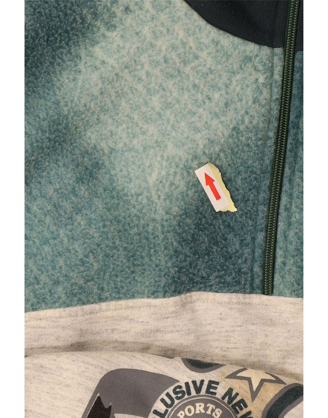 EXTE Herre grafisk zip-hals sweatshirt jumper stor grå farveblok