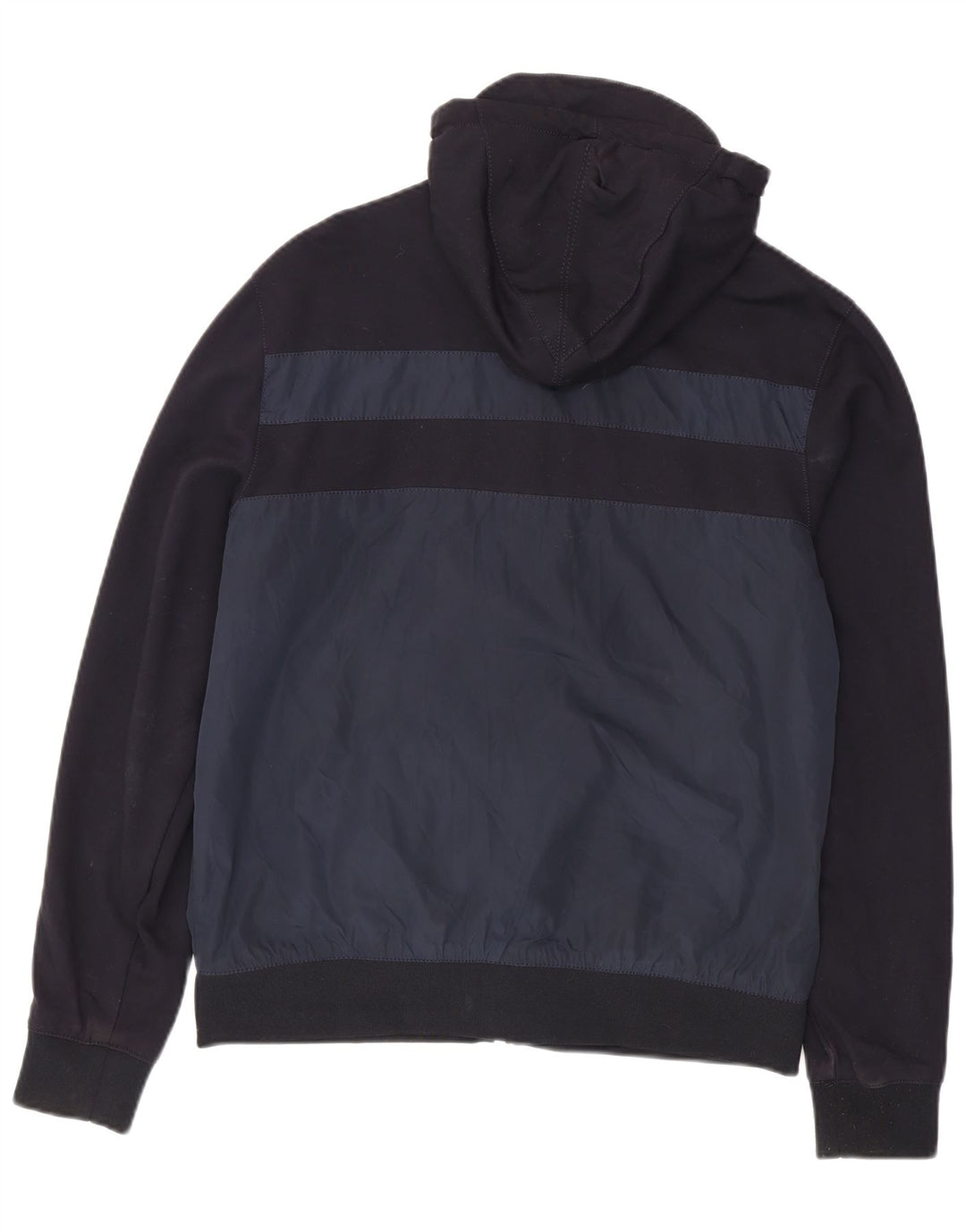 Zara Bomberjakke med hætte til mænd UK 42 XL Marineblå Colourblock Polyester