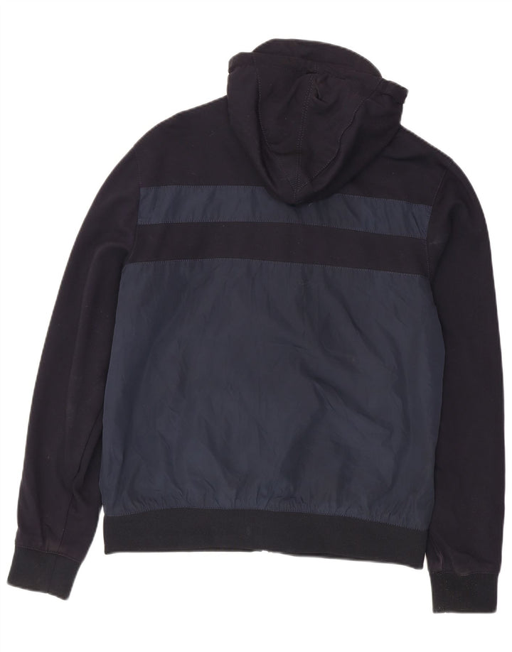 Zara Bomberjakke med hætte til mænd UK 42 XL Marineblå Colourblock Polyester