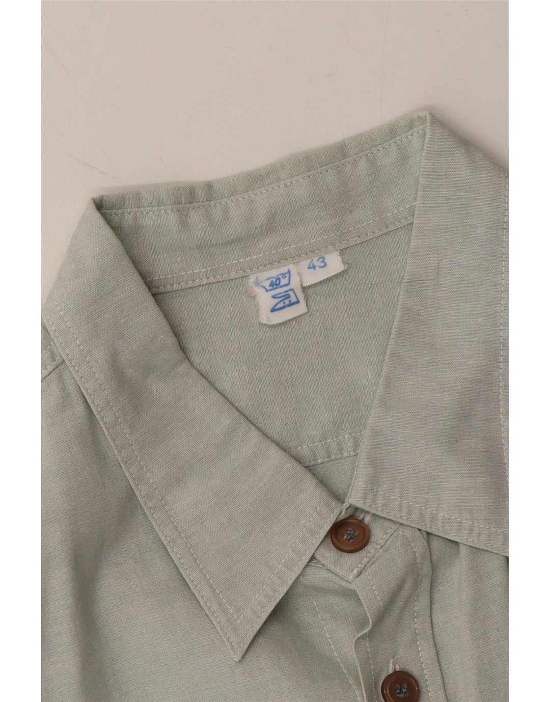 VINTAGE Mens Shirt Size 43 Large Green Vintage Vintage and Second-Hand Vintage from Messina Hembry 