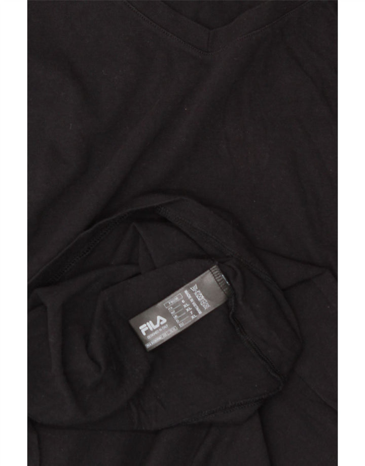 FILA Mens T-Shirt Top XL Black Cotton Vintage Fila and Second-Hand Fila from Messina Hembry 