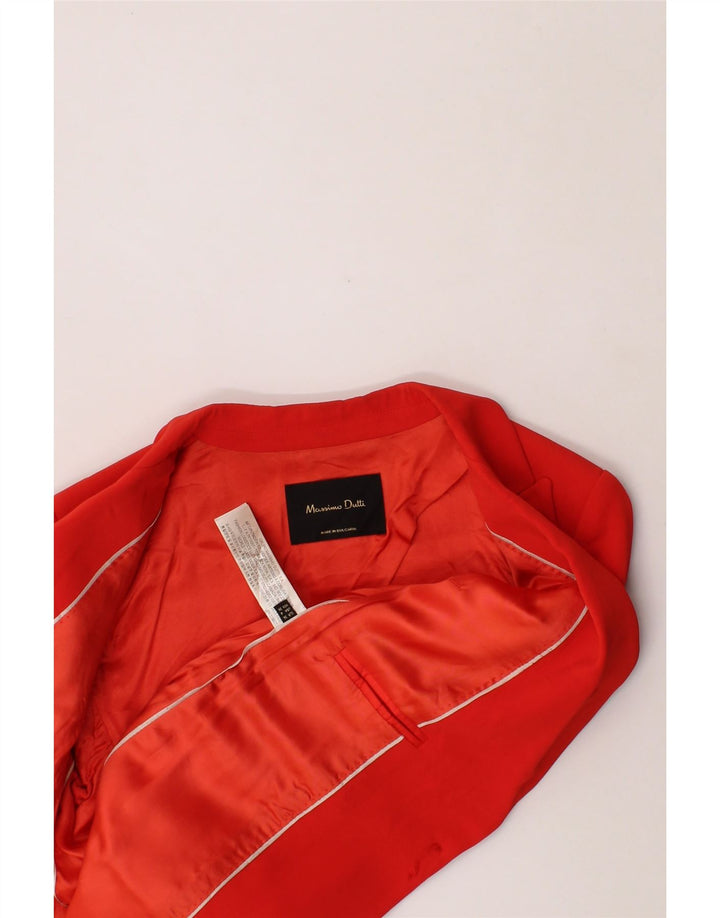MASSIMO DUTTI Womens 1 Button Blazer Jacket EU 36 XS Red Viscose Vintage Massimo Dutti and Second-Hand Massimo Dutti from Messina Hembry 