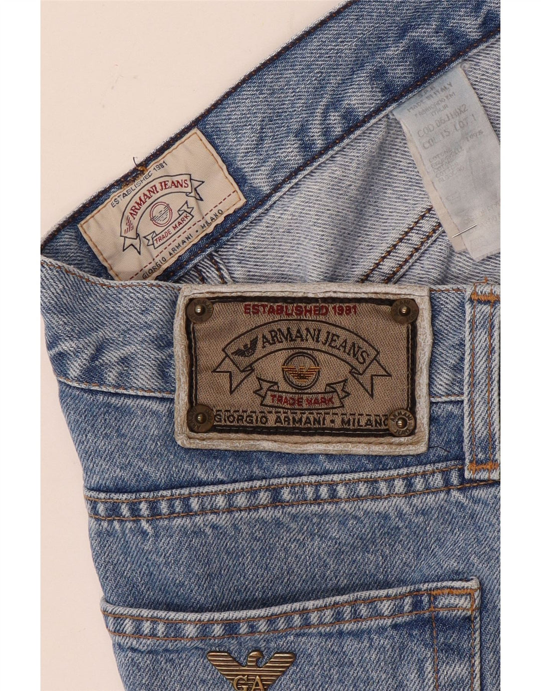 Armani Straight Jeans til mænd W36 L33 Blå Bomuld