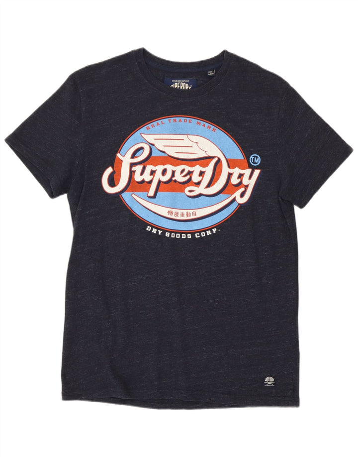 Superdry Grafisk T-shirt til mænd, medium marineblå bomuld