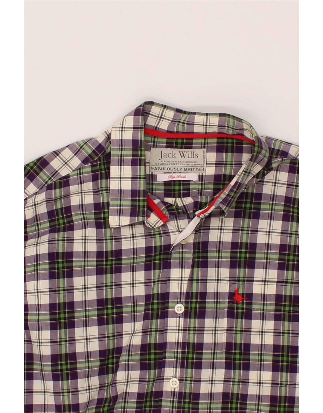 JACK WILLS Mens Shirt Small Purple Check Cotton Vintage Jack Wills and Second-Hand Jack Wills from Messina Hembry 