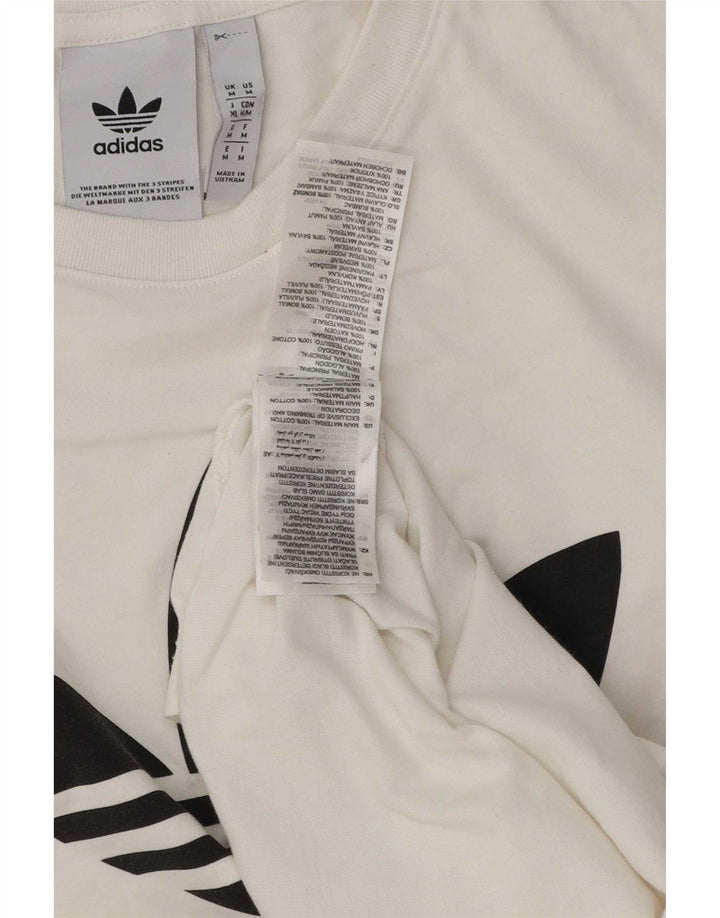 Adidas Grafisk T-shirt top til mænd Medium hvid bomuld