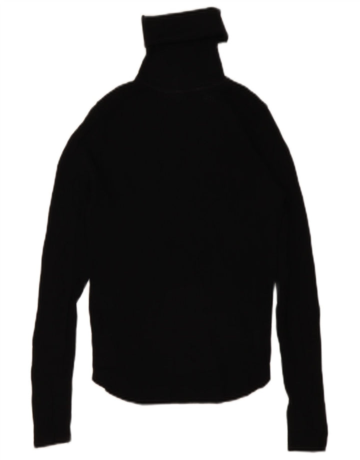 Zara Dame Rullehals Sweater UK 8 Small Black Viscose