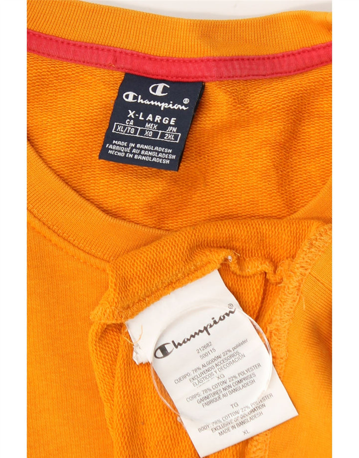Champion Herre Grafisk Sweatshirt Jumper XL Orange Bomuld