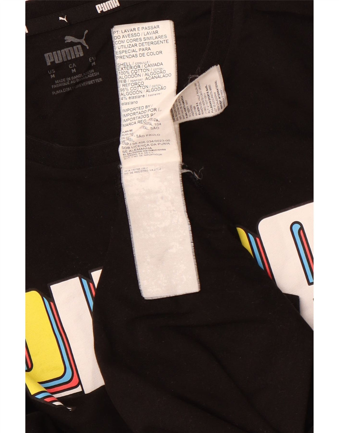 PUMA Herre grafisk T-shirt Top Medium Sort Bomuld Sports