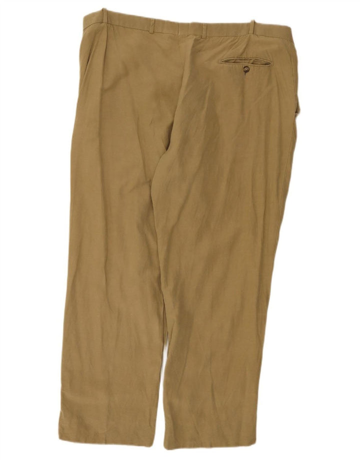 Jaeger Straight Suit Bukser til mænd W44 L28 Beige Silke