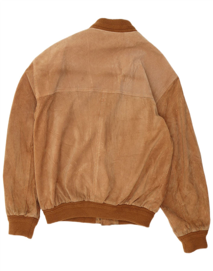 Vintage herre ruskind bomberjakke UK 40 Stor brunt læder