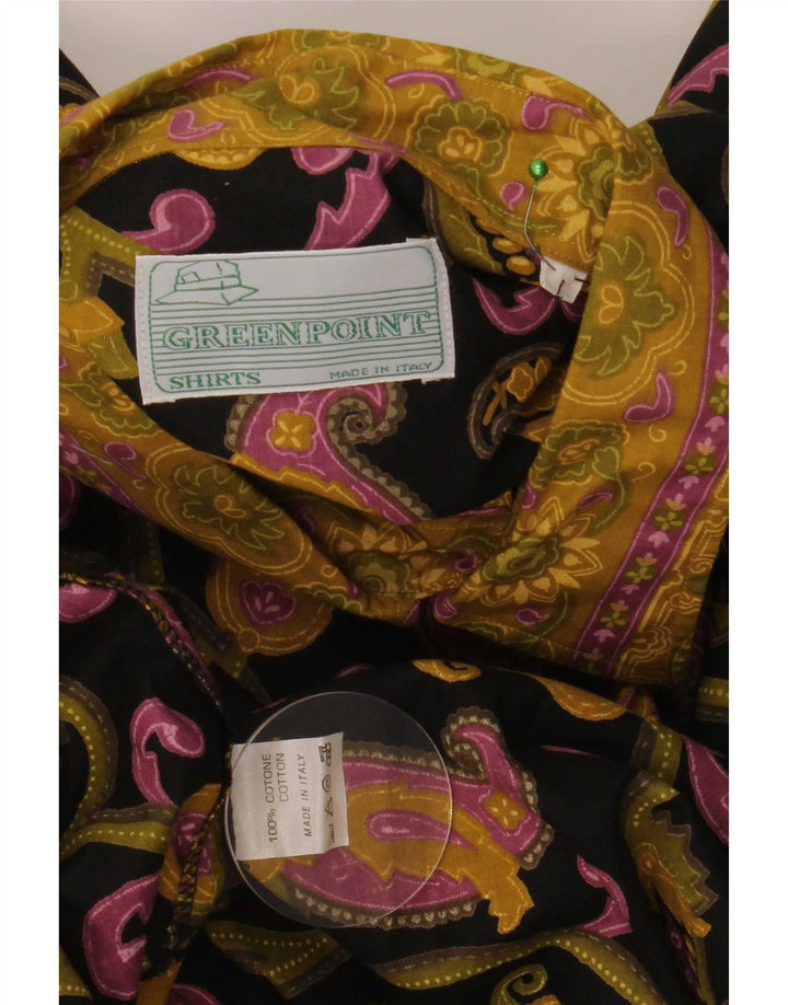 Vintage kortærmet herreskjorte Stor flerfarvet Paisley Bomuld