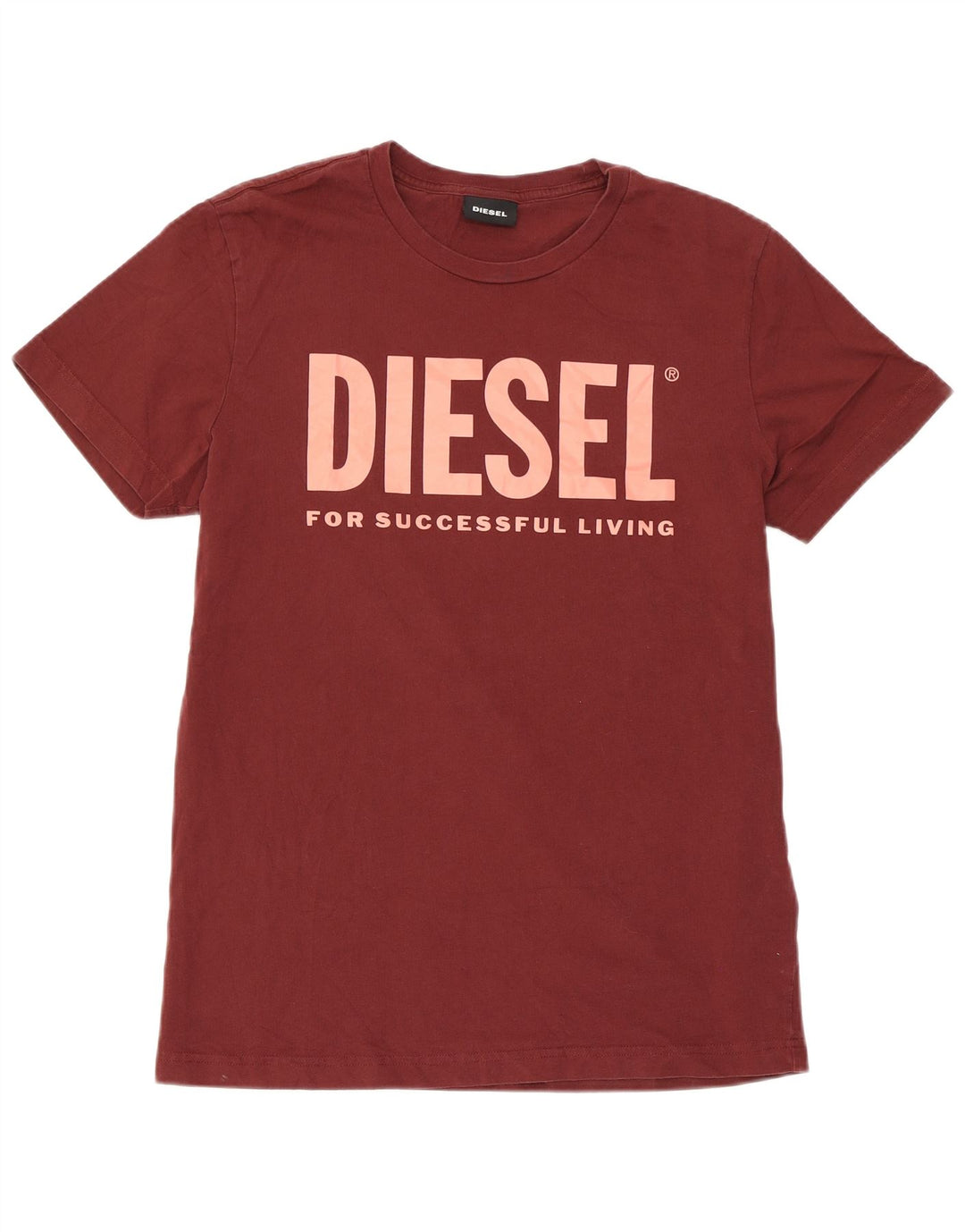 Diesel Herre grafisk T-shirt Top Medium Bourgogne Bomuld