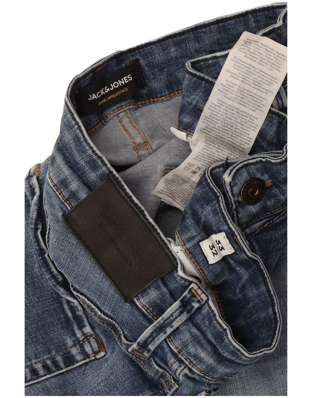 Jack & Jones Herre GLENN Slim Jeans W33 L32 Blå Bomuld