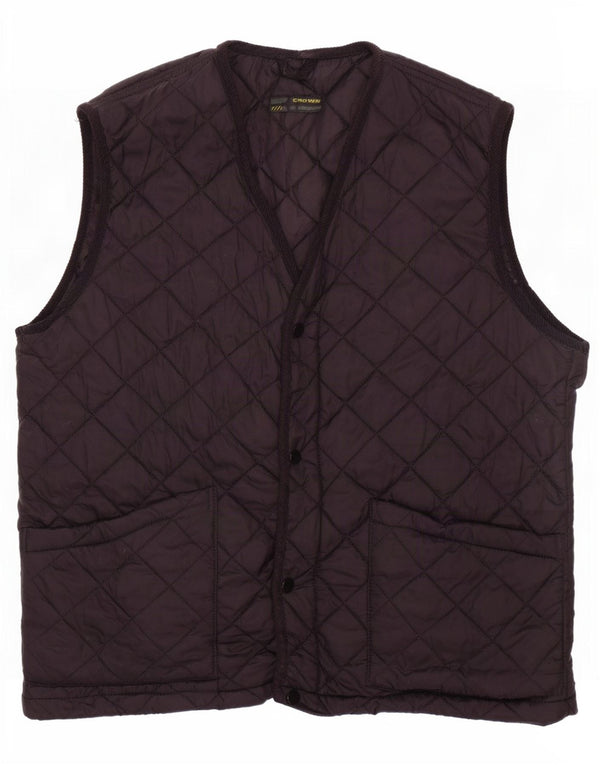 Crown Herre Quiltet Gilet UK 42 XL Sort Polyamid