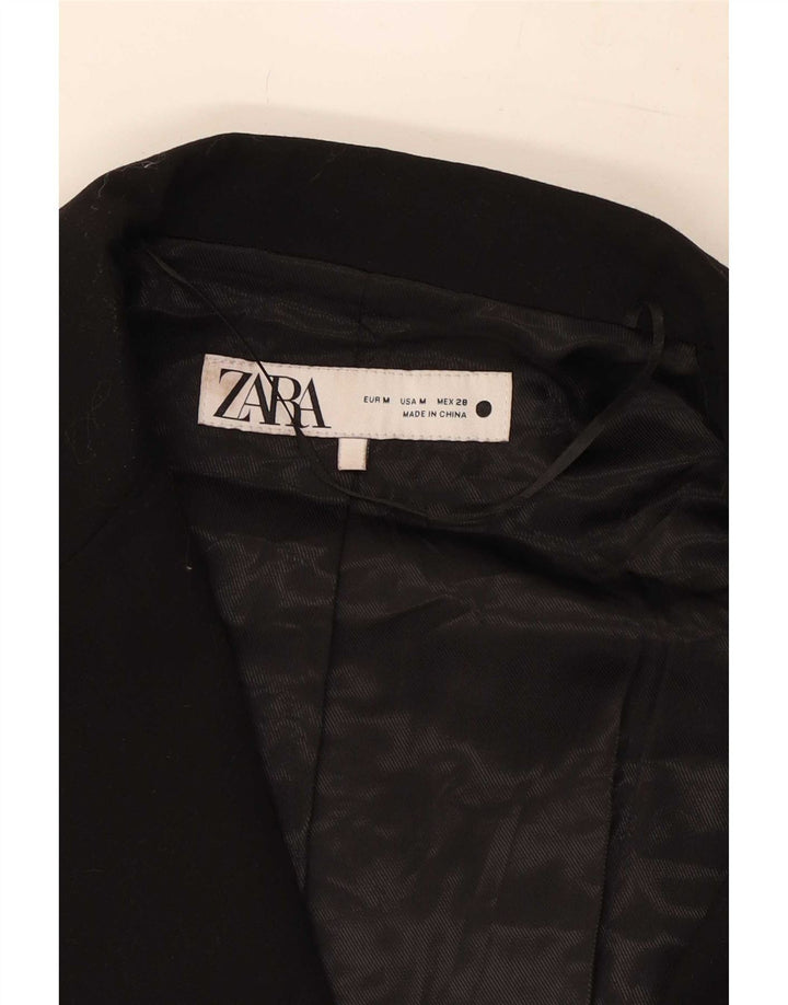 Zara Dame 2 Button Blazer Jacket UK 14 Medium Black Viscose