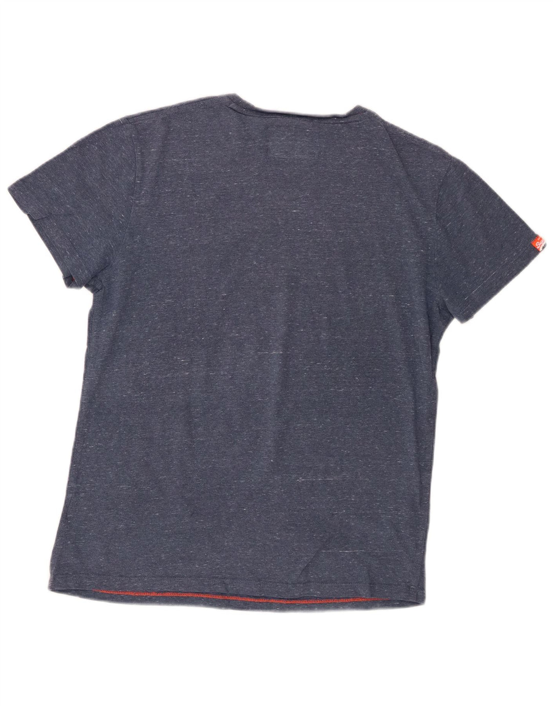 Superdry T-shirt top til mænd, stor blå flækket bomuld
