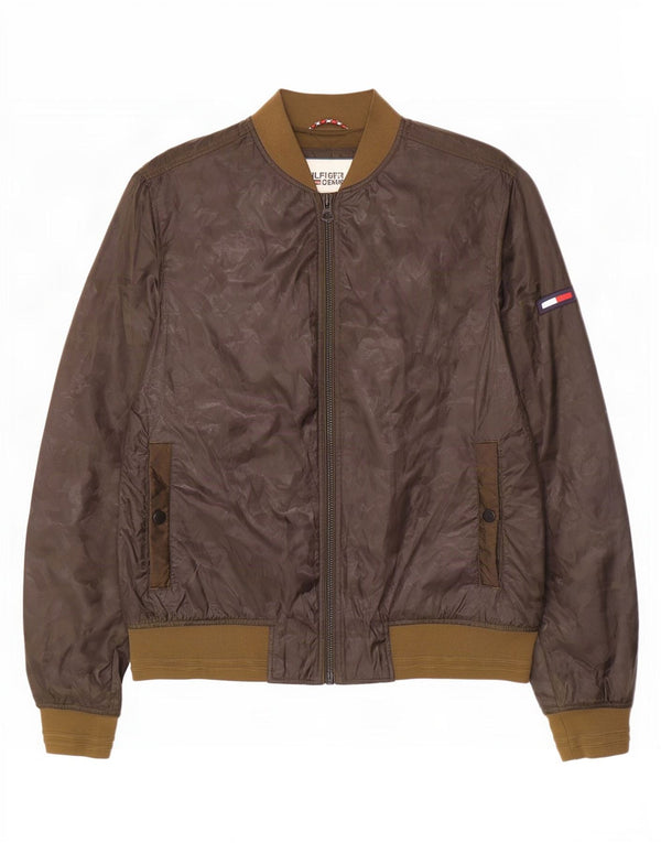 Tommy Hilfiger Herre Bomber Jacket UK 38 Medium Khaki Polyester