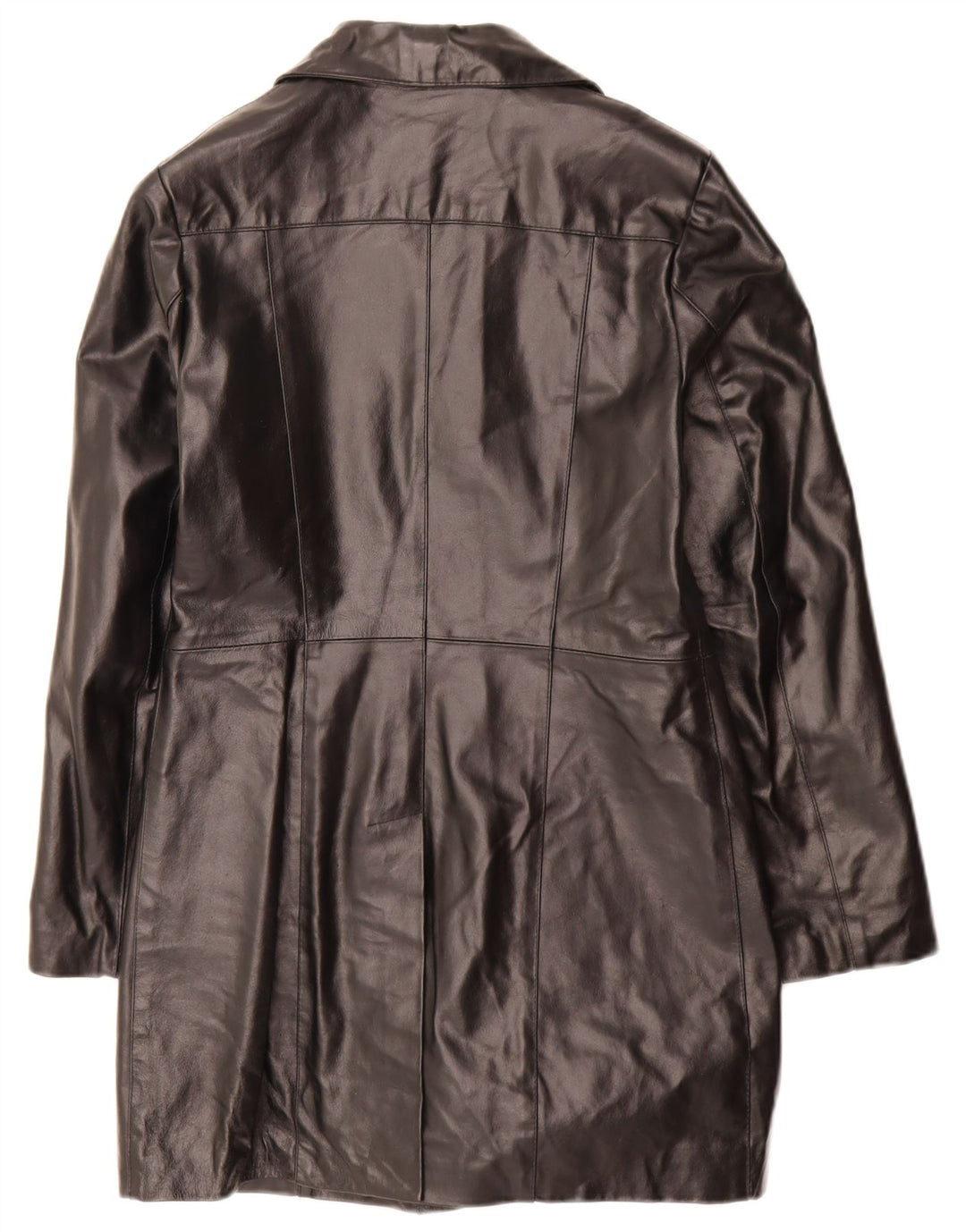 Vintage læderfrakke til kvinder UK 10 Small Black