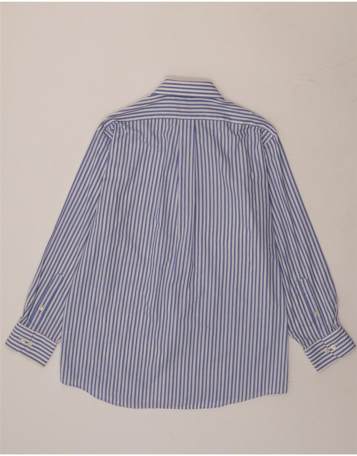 Chaps Herre Classic Fit skjorte str. 16 Stor blå stribet bomuld
