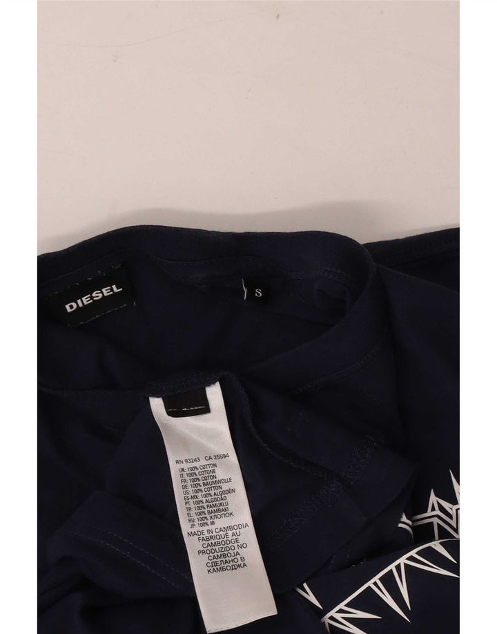 Diesel Herre grafisk T-shirt top lille marineblå bomuld