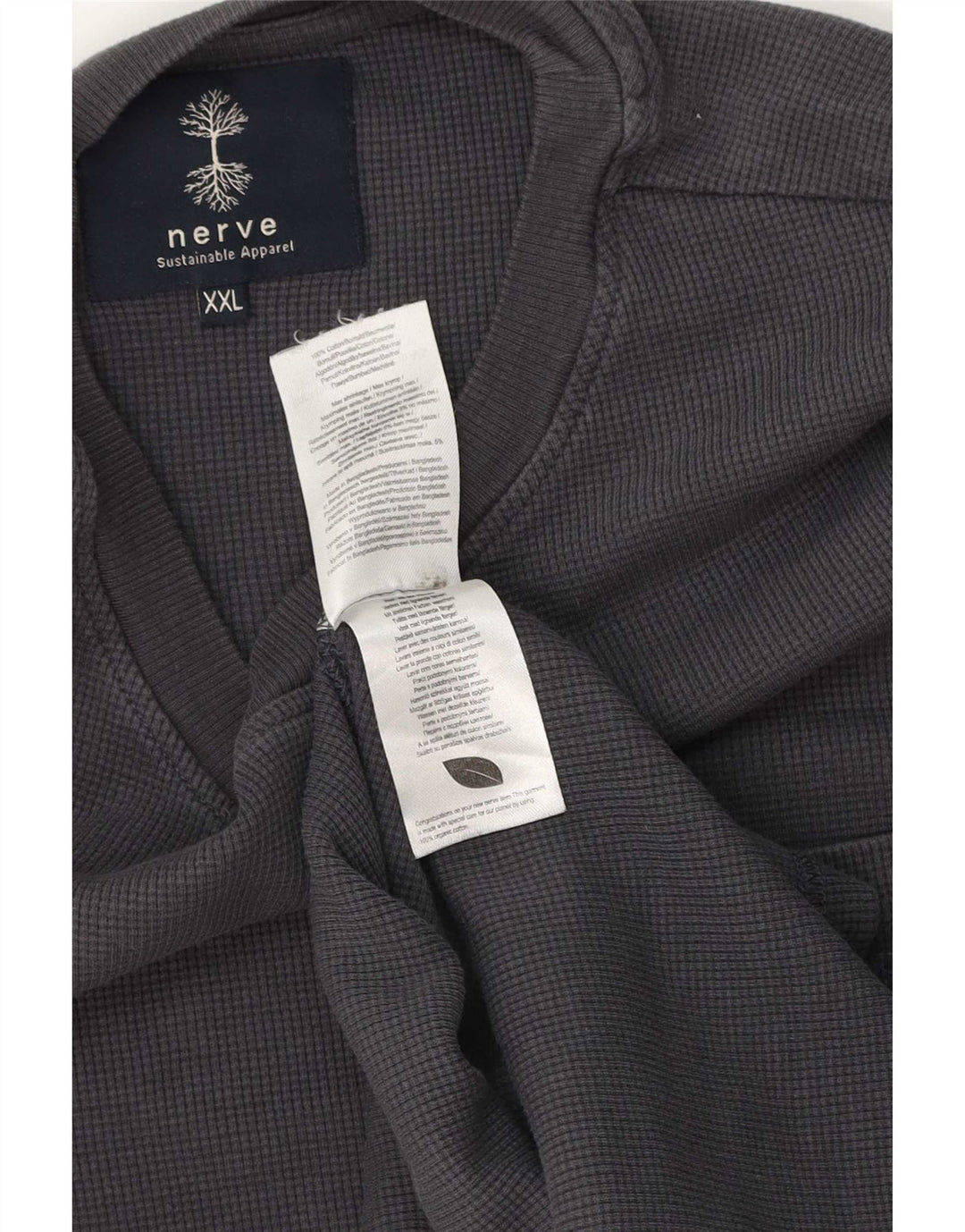 Nerve Herre Grafisk T-Shirt Top 2XL Grå Bomuld