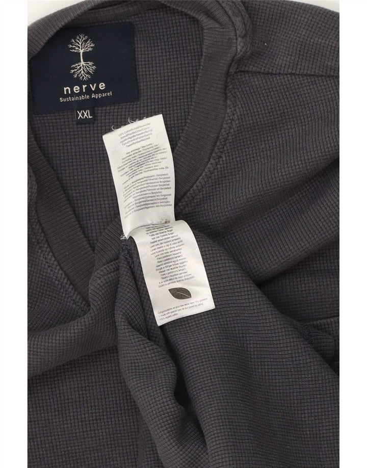 Nerve Herre Grafisk T-Shirt Top 2XL Grå Bomuld