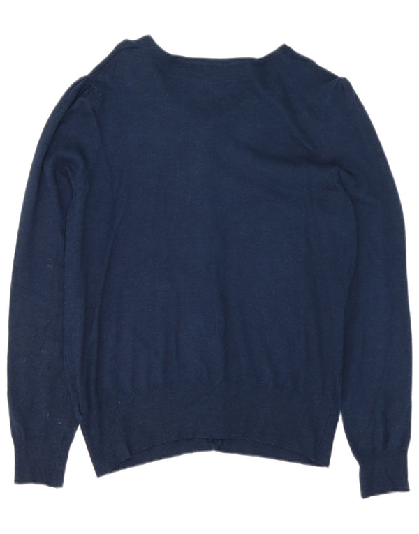 Marks & Spencer Dame Cardigan Sweater UK 12 Medium Navy Blue Viscose