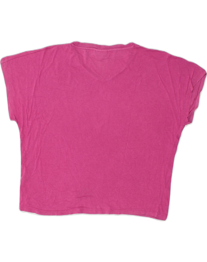 ELLESSE Womens Oversized T-Shirt Top UK 14 Large Pink Cotton | Vintage Ellesse | Thrift | Second-Hand Ellesse | Used Clothing | Messina Hembry 