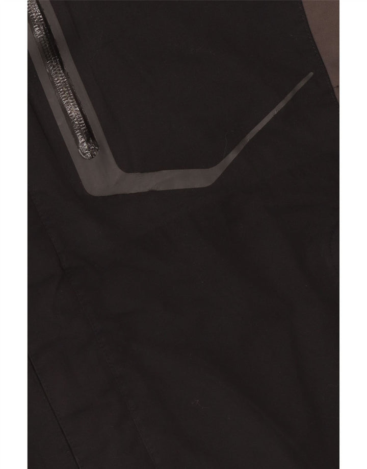 Jack Wolfskin Regnjakke med hætte til mænd UK 36/38 Medium Black Colourblock