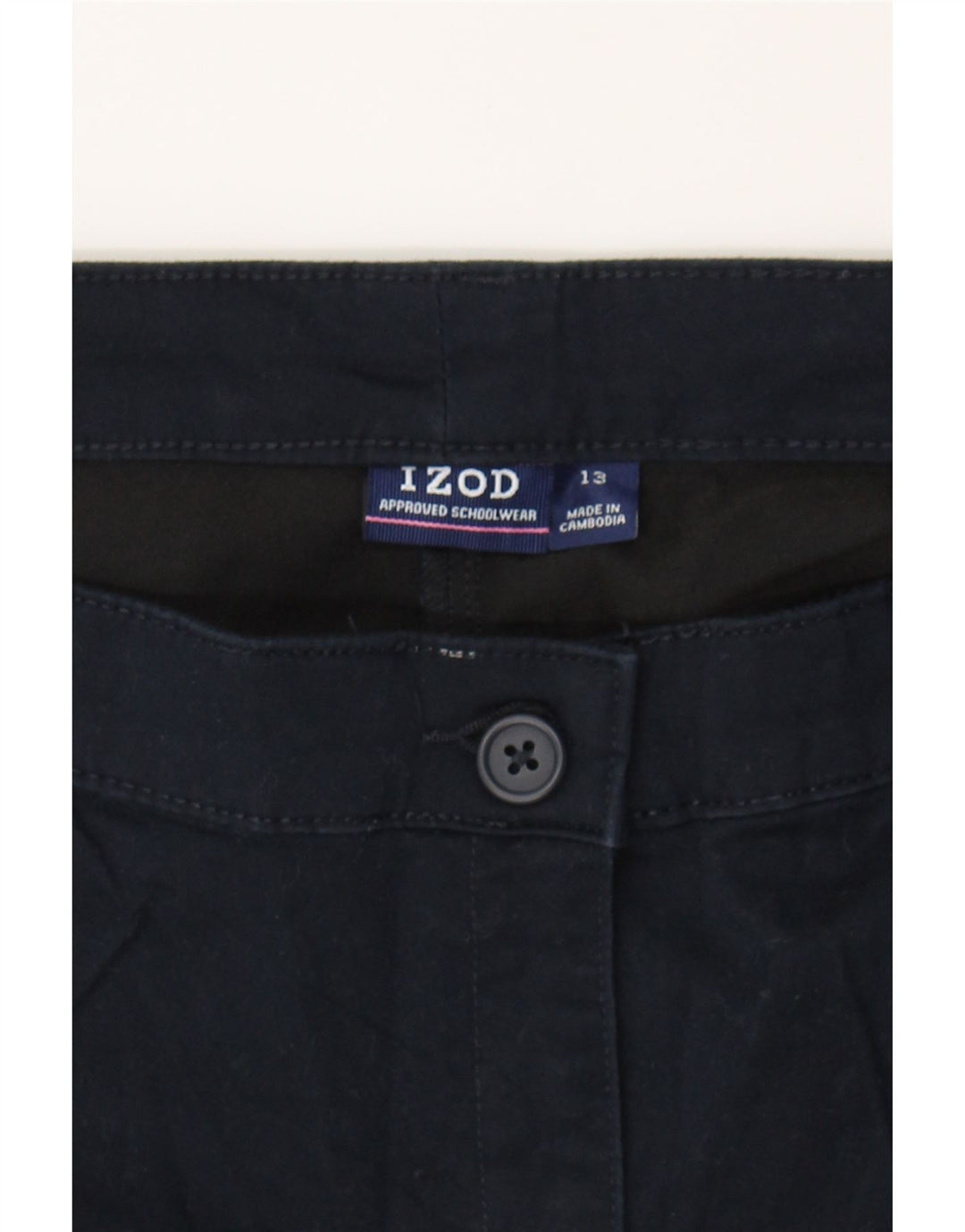IZOD Womens Casual Shorts US 13 Large W32 Navy Blue Cotton Vintage Izod and Second-Hand Izod from Messina Hembry 