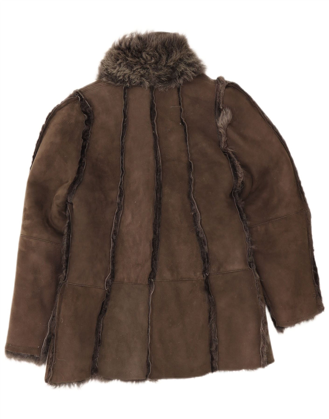 Vintage Dame Shearling Jacket UK 12 Medium Grey
