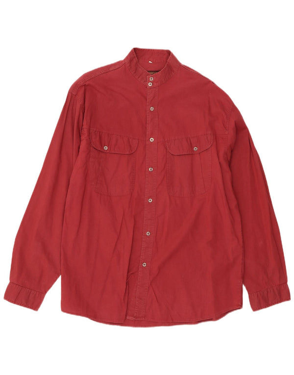 C.C.Concord Mens Shirt Medium Burgundy Cotton